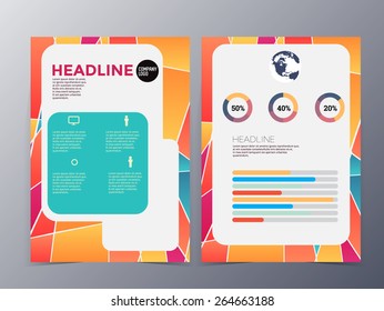 abstract colorful geometric pattern brochure design template vector mock up for use as company annual report, poster,flyer

