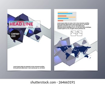 abstract colorful geometric pattern brochure design template vector mock up for use as company annual report, poster,flyer