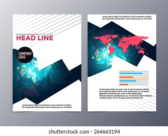abstract colorful geometric pattern brochure design template vector mock up for use as company annual report, poster,flyer