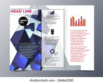 abstract colorful geometric pattern brochure design template vector mock up for use as company annual report, 
poster,flyer
