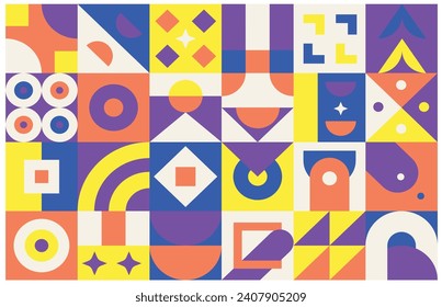 Abstraktes, farbiges geometrisches Musterdesign. Vektorgrafik 