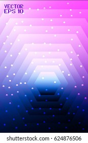 Abstract Colorful Geometric Pattern with Hexagon and Balls. Polygonal Structural Texture of Tile Wall. Vector Illustration
