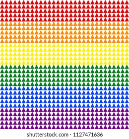 Abstract colorful geometric pattern of LGBT pride flag, rainbow color symbol of lesbian, gay, bisexual, transgender, and queer/questioning (LGBTQ). Vector illustration, EPS10, transparent background.