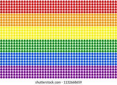 Abstract colorful geometric pattern, rainbow LGBT pride flag colors, the symbol of lesbian, gay, bisexual, transgender, and queer (LGBTQ). Vector illustration, EPS10, transparent (white) background.