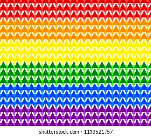 Abstract colorful geometric pattern, rainbow LGBT pride flag colors, symbol of lesbian, gay, bisexual, transgender, and queer/questioning (LGBTQ). Vector illustration, EPS 10, transparent background.
