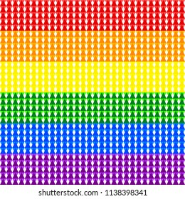 Abstract colorful geometric pattern, rainbow LGBT pride flag colors, symbol of lesbian, gay, bisexual, transgender, and queer/questioning (LGBTQ). Vector illustration, EPS10, transparent background.