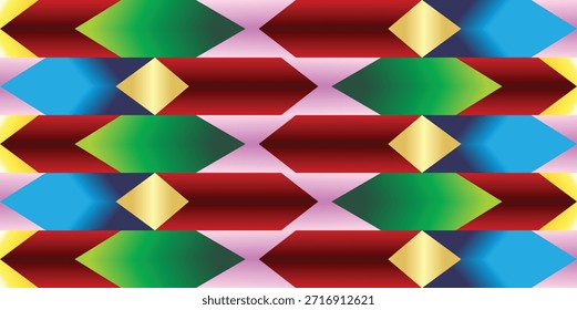 Abstract colorful geometric pattern with symmetrical shapes. Fashion designs.