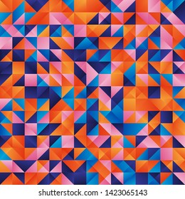 Abstract colorful geometric pattern with triangles and squares. Vector illustration