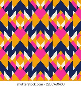 Abstract Colorful Geometric Pattern. Vector Geometric Abstract Triangle Chevron Shape Seamless Pattern Background. Geometric Patchwork Pattern. Use For Fabric, Interior Decoration Elements, Wrapping.