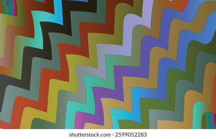 Abstract Colorful Geometric Pattern with Waves and Lines