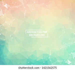 Abstract colorful Geometric Polygonal background molecule and communication. Connected lines with dots. Concept of the science, chemistry, biology, medicine, technology.