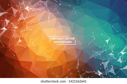 Abstract colorful Geometric Polygonal background molecule and communication. Connected lines with dots. Concept of the science, chemistry, biology, medicine, technology.