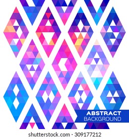 Abstract colorful geometric rhombus triangles background. Vector origami illustration for design