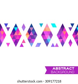 Abstract colorful geometric rhombus triangles background. Vector origami illustration for design