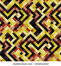 Abstract colorful geometric seamless pattern with squares and lines. Vector illustration
