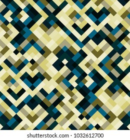 Abstract colorful geometric seamless pattern with squares and lines. Vector illustration