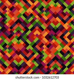 Abstract colorful geometric seamless pattern with squares and lines. Vector illustration