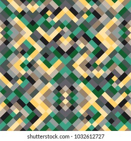 Abstract colorful geometric seamless pattern with squares and lines. Vector illustration