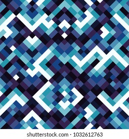 Abstract colorful geometric seamless pattern with squares and lines. Vector illustration