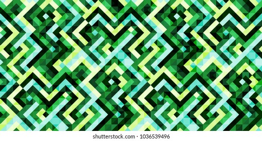 Abstract colorful geometric seamless pattern with squares and lines. Vector background