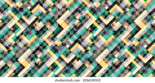 Abstract colorful geometric seamless pattern with squares and lines. Vector background