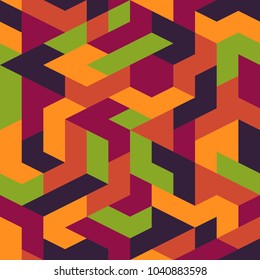 Abstract colorful geometric seamless pattern. Vector background