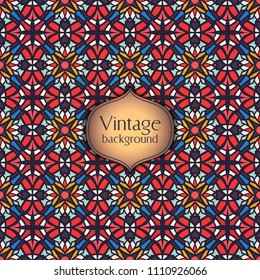 Abstract colorful geometric seamless pattern. Floral background texture