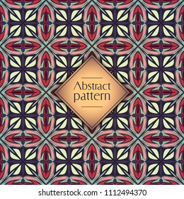 Abstract colorful geometric seamless pattern. Floral background texture