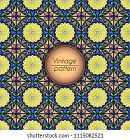 Abstract colorful geometric seamless pattern. Floral background texture
