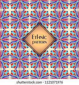 Abstract colorful geometric seamless pattern. Floral background texture
