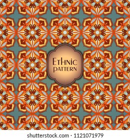 Abstract colorful geometric seamless pattern. Floral background texture