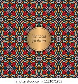 Abstract colorful geometric seamless pattern. Floral background texture