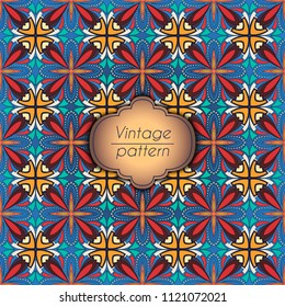 Abstract colorful geometric seamless pattern. Floral background texture