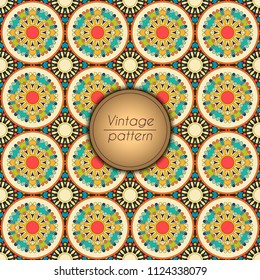 Abstract colorful geometric seamless pattern. Floral background texture