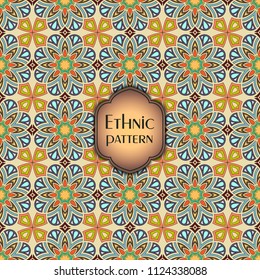 Abstract colorful geometric seamless pattern. Floral background texture