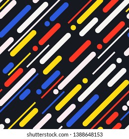 Abstract colorful geometric seamless pattern with lines