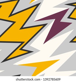 Abstract colorful geometric seamless pattern with simple curved elements