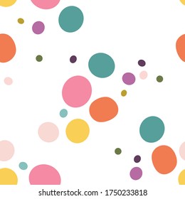 Abstract colorful geometric seamless pattern with circles elements. Modern abstract design for paper, cover, fabric, interior decor and other users. 