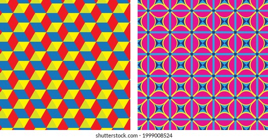 Resumen de un patrón geométrico sin costuras colorido. Fondo del vector