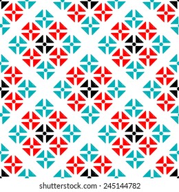 Abstract colorful geometric seamless pattern with triangles. Repeating background texture