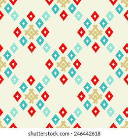 Abstract colorful geometric seamless pattern with triangles. Repeating background texture