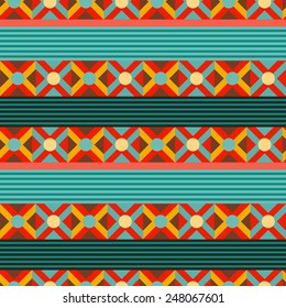 Abstract colorful geometric seamless pattern. Striped repeating background texture 