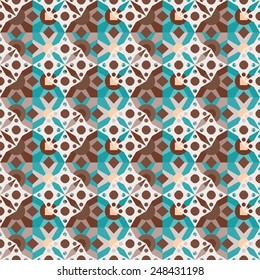 Abstract colorful geometric seamless pattern. Mosaic repeating background texture. Cloth design, wrapping 