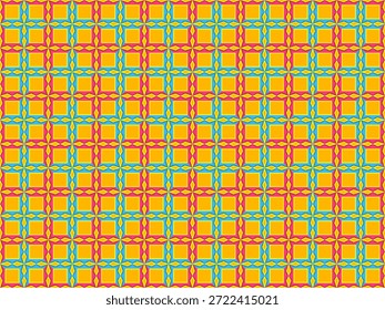 Abstrato colorido padrão geométrico sem costura apresentando uma grade repetitiva de formas simétricas em cores amarelas, vermelhas e escuras. Design de superfície decorativo inspirado por mosaicos, azulejos e padrões têxteis com uma paleta de cores arrojada e vibrante. Este padrão sem costura cria um ritmo visual forte e estética moderna lúdica, tornando-se ideal para impressão de tecido, design têxtil, papel de parede, papel de embalagem, materiais de marca, cartazes, fundos digitais e projetos de web design. A disposição de azulejos permite fácil repetição em grandes superfícies sem costuras visíveis. Design de padrão limpo sem texto, logotipos ou marcas, adequado para uso em ações comerciais e aplicativos criativos versáteis.