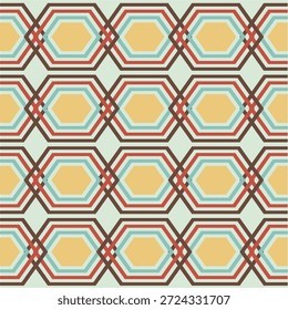 Colorido abstracto geométrico sin patrón ilustración. Patrón sin fisuras de Vector. Textura moderna y elegante. Patrón geométrico repetido con baldosas hexagonales. eps 10
