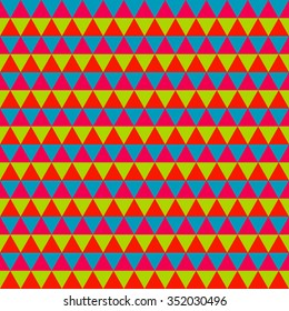 Abstract colorful geometric seamless pattern of triangles