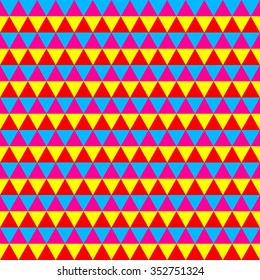 Abstract colorful geometric seamless pattern with triangles