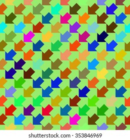 Abstract colorful geometric seamless pattern with arrows