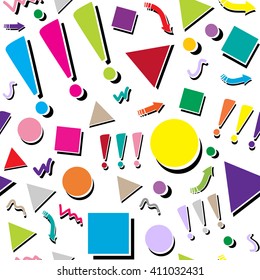 Abstract colorful geometric seamless pattern. Vector hipster geometric background. Good for design textile fabric, wrapping paper and background on the site. Pattern swatches included in file.