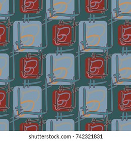 Abstract colorful geometric seamless pattern for new background.